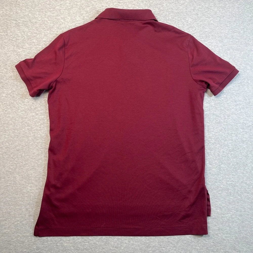 Polo Ralph Lauren Shirt Mens Medium M Burgundy Maroon Pima Soft Touch Polo Flaw